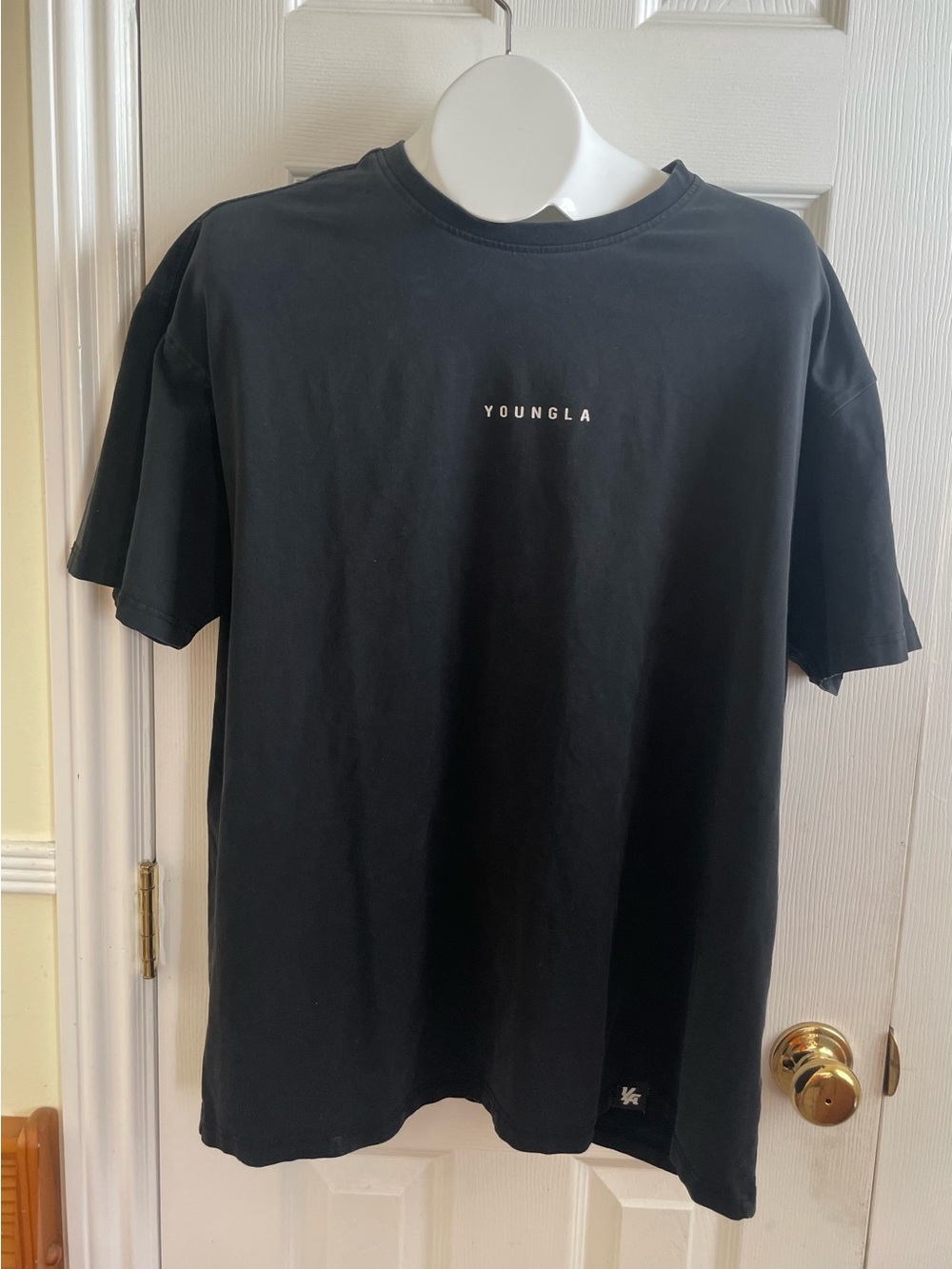 YoungLA Black Minimal Logo Short Sleeve Tee